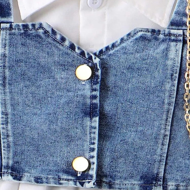 ✨ Sweet Princess Denim &amp; Tulle Dress for Girls