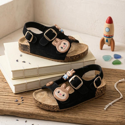 Sandales d'été pour enfants, avec motif mignon de lapin de dessin animé – Confortables et douces, avec boucle réglable, pour garçons et filles