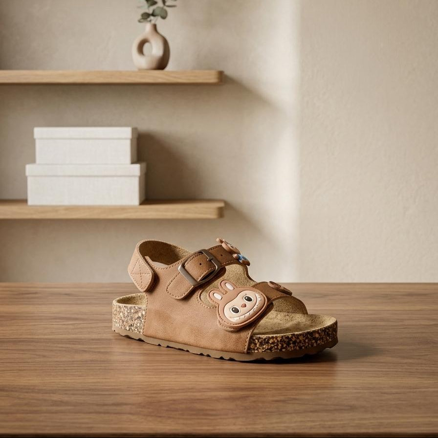 Sandales d'été pour enfants, avec motif mignon de lapin de dessin animé – Confortables et douces, avec boucle réglable, pour garçons et filles