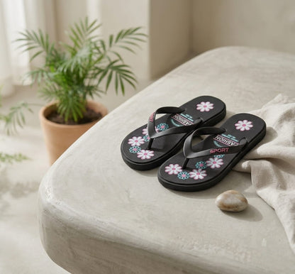 Tongs compensées fleuries pour filles – Sandales de plage légères d'été 