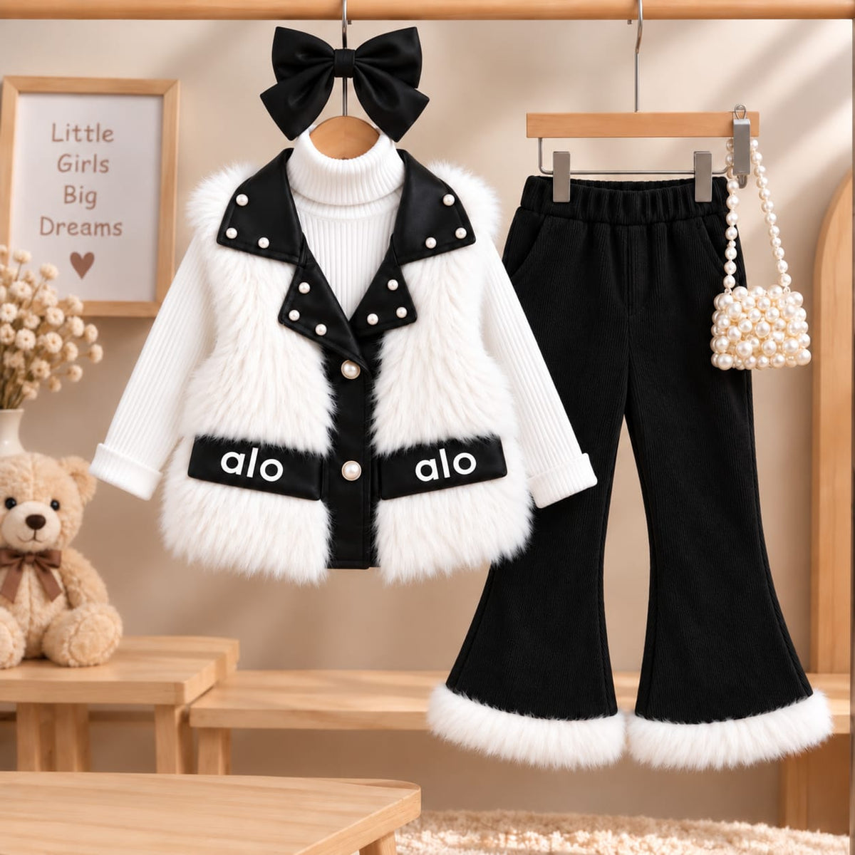✨ Luxurious 3-Piece Girls' Fur Set – Elegance, Warmth, and a Distinctive Look