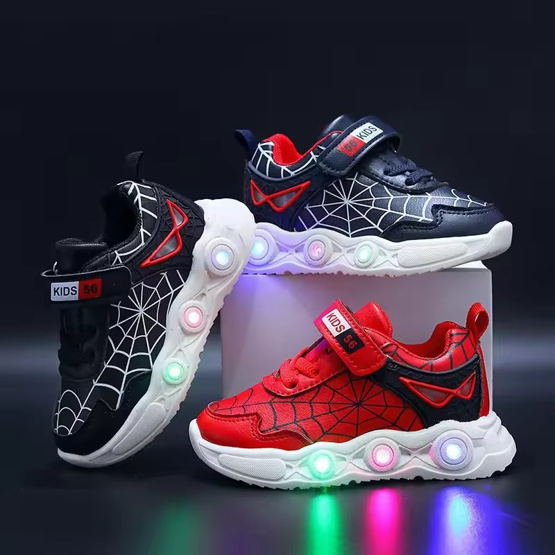 SpidSuffolk Kids' Shoes - LED Light and Superhero Inspired Fashion Mesh Design