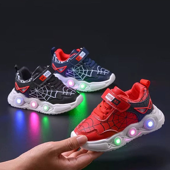 SpidSuffolk Kids' Shoes - LED Light and Superhero Inspired Fashion Mesh Design