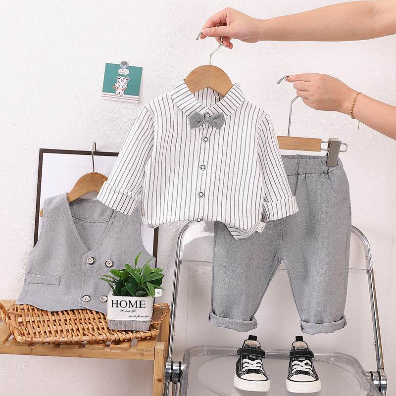 Stylish Boys Suits Spring Autumn 2025 New British Style Three-piece Children's Suit - IRRAKIDS