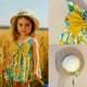 Charmant ensemble robe à fleurs et chapeau – Bowknot sans manches été/printemps