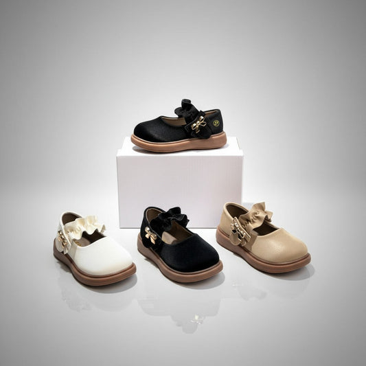 Chaussures élégantes pour filles avec nœud et cuir souple - Adaptées à l'école et aux occasions spéciales