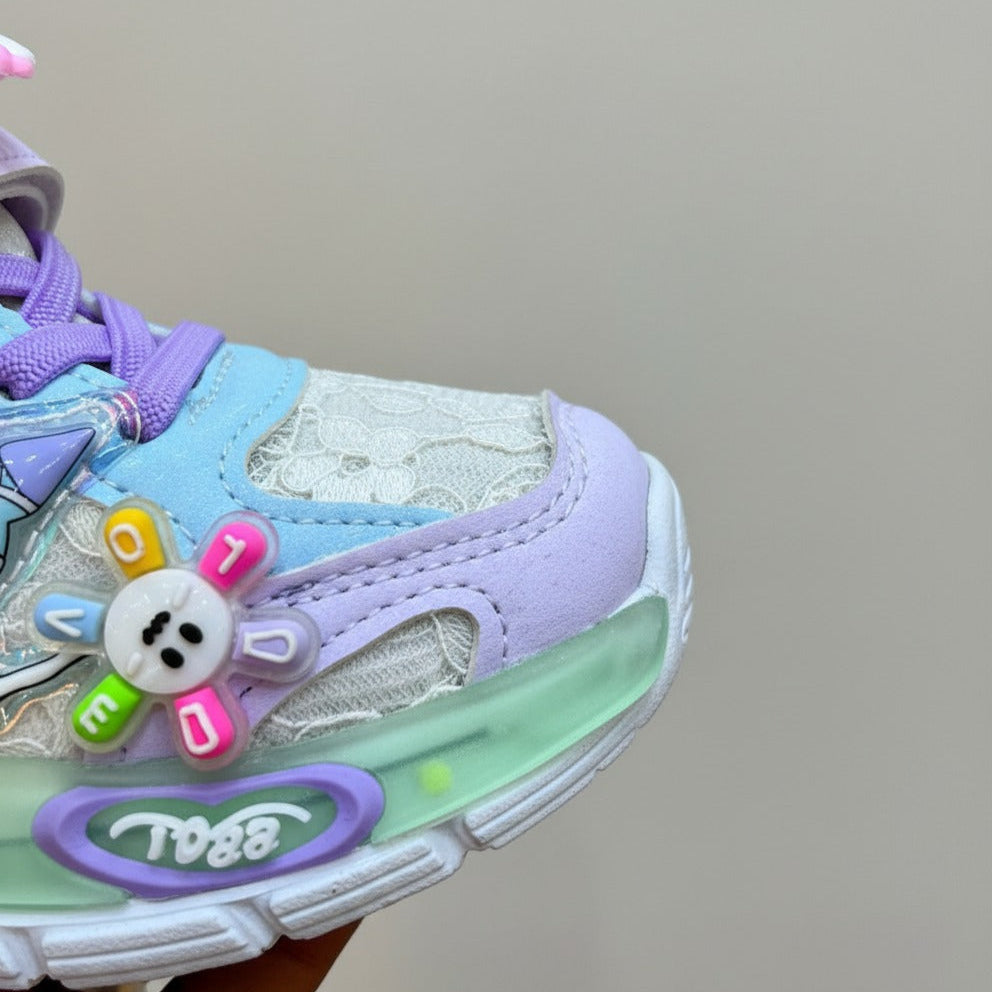 Chaussures de sport Kuromi pour enfants, nouvelles chaussures de course lumineuses et respirantes pour filles, printemps 2025