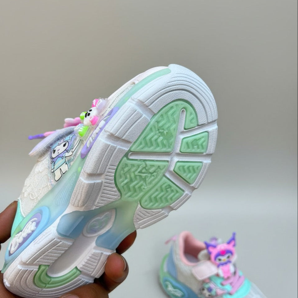 Chaussures de sport Kuromi pour enfants, nouvelles chaussures de course lumineuses et respirantes pour filles, printemps 2025