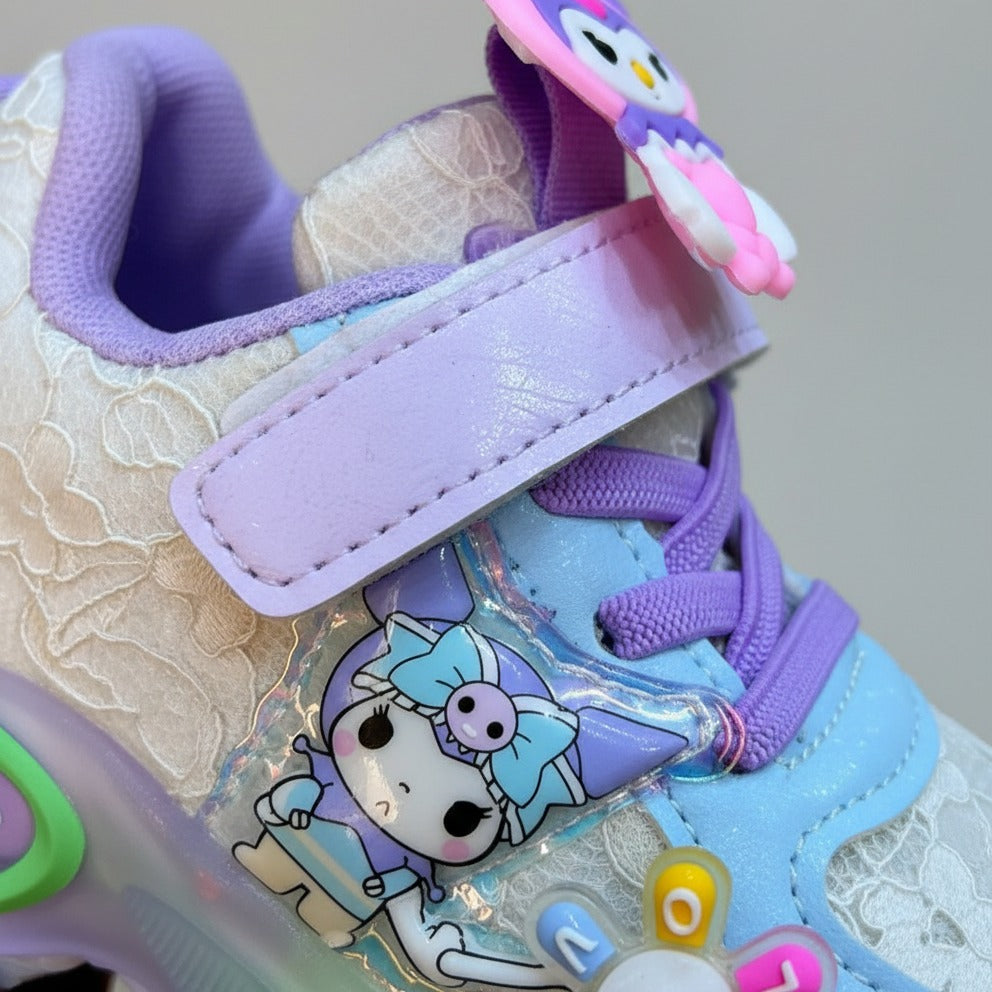 Chaussures de sport Kuromi pour enfants, nouvelles chaussures de course lumineuses et respirantes pour filles, printemps 2025