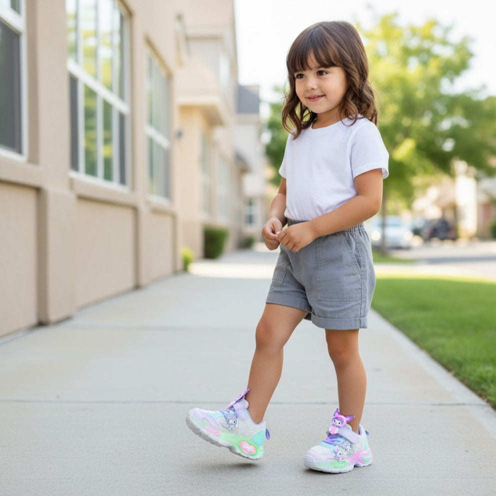Chaussures de sport Kuromi pour enfants, nouvelles chaussures de course lumineuses et respirantes pour filles, printemps 2025