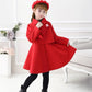 Girls Red Dress Set—Warm Bolero, Easy Front Buttons