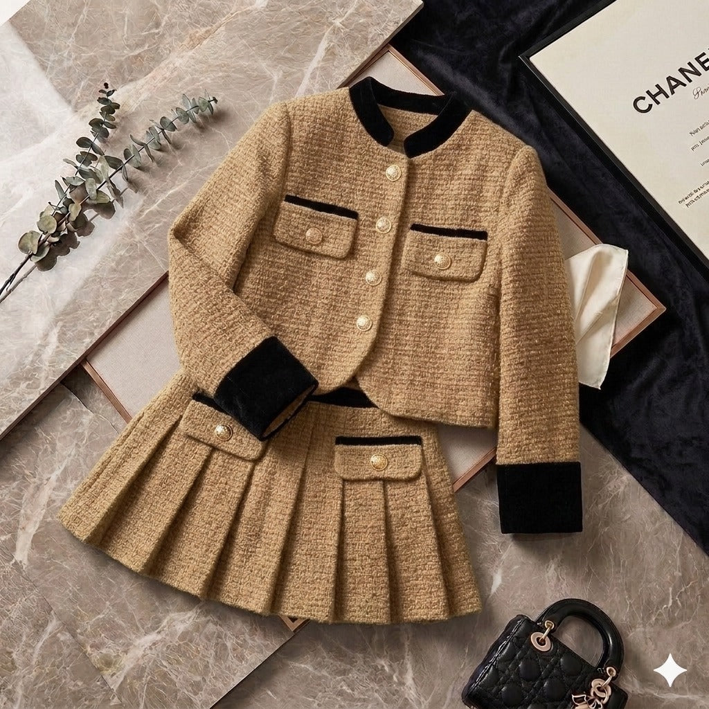 Ensemble veste et jupe élégantes  pour filles – Tenue de soirée classique