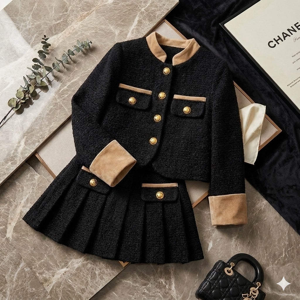 Ensemble veste et jupe élégantes  pour filles – Tenue de soirée classique