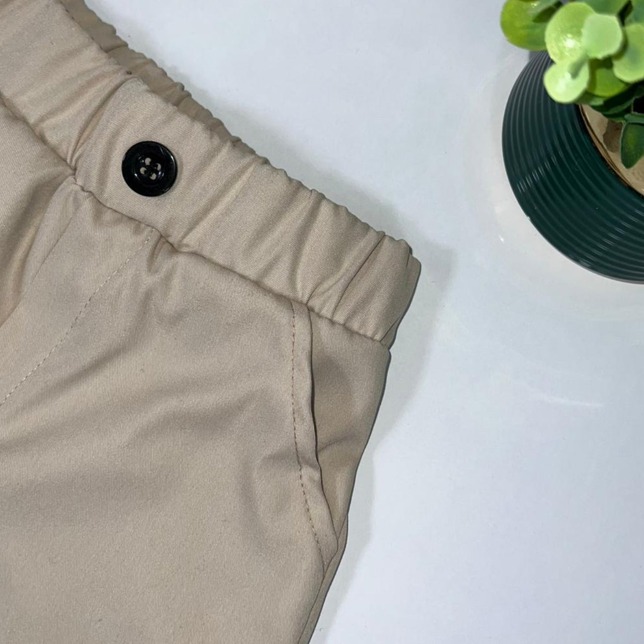 Ensemble d'été 2 pièces pour garçons – Chemise à carreaux et short beige