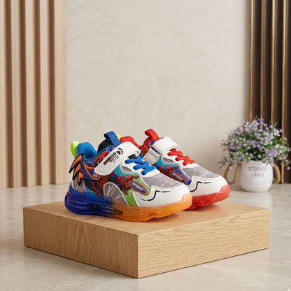 Chaussures lumineuses à LED Spiderman pour garçons - Printemps et automne 2025 Chaussures de sport en cuir souple avec semelles lumineuses pour enfants