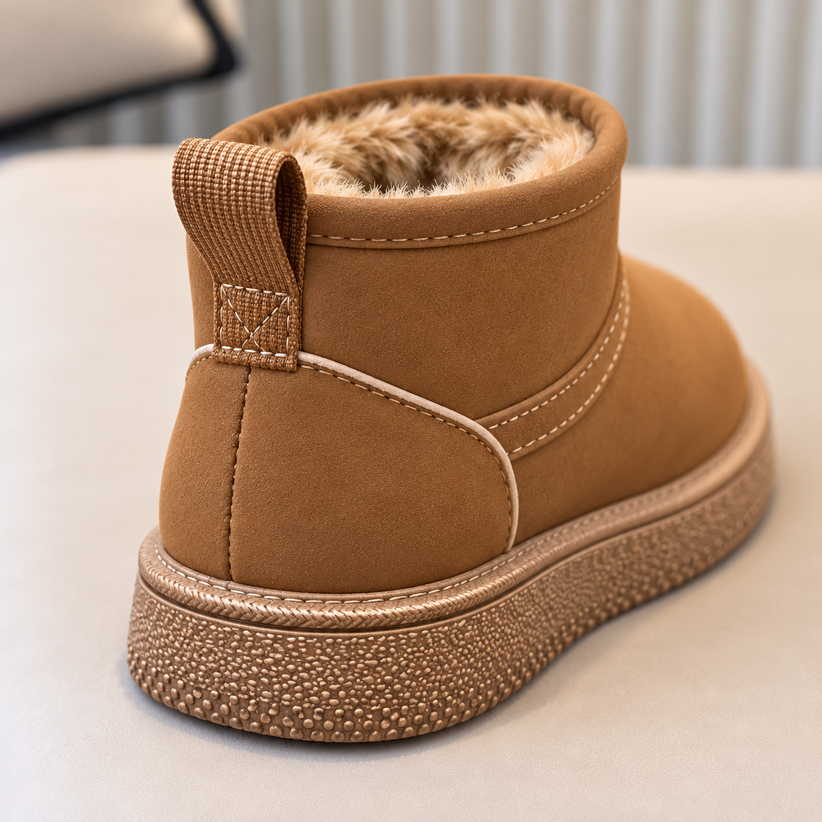 Bottines pour enfant doublées en polaire avec fermeture zippée latérale