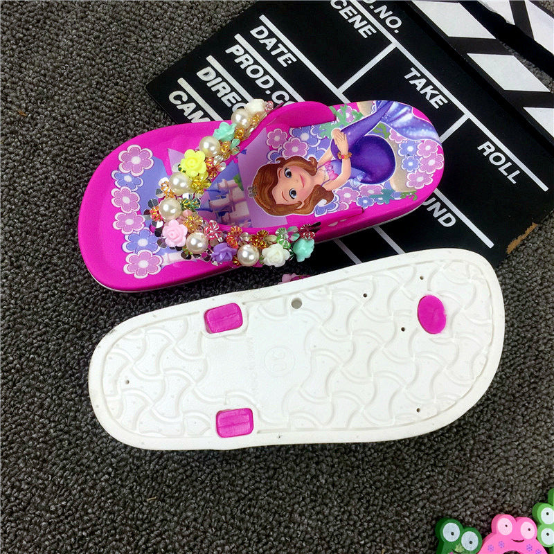 Princess Girls’ Summer Sandals with Pearls & Roses – Elegant Comfort