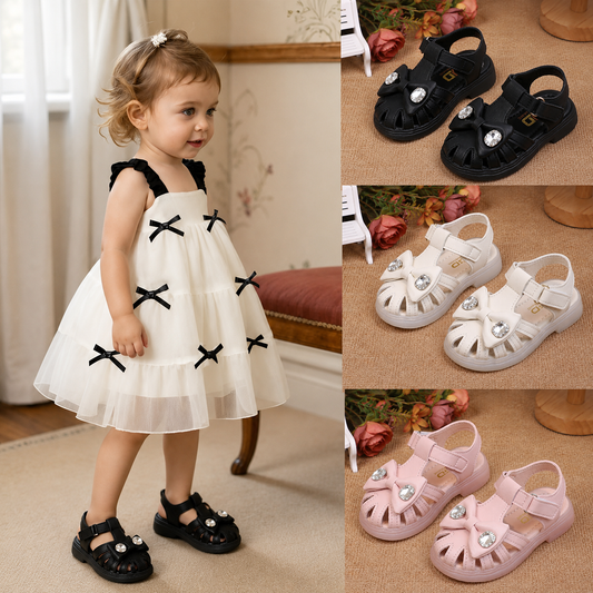 Girls LED Light-Up Sandals – Cute Bow Summer Shoes with Glowing Sole