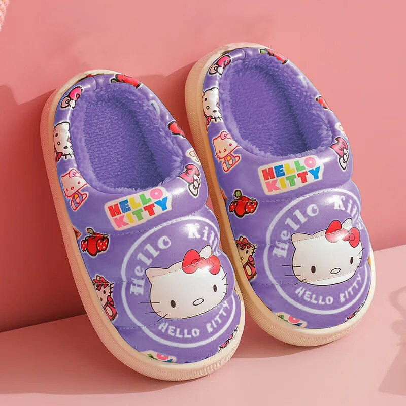 Hello Kitty Cozy Cotton Slippers: Adorable Autumn-Winter Indoor Delight for Kids!