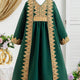 Robe de luxe pour fille au design classique et élégant avec broderie dorée