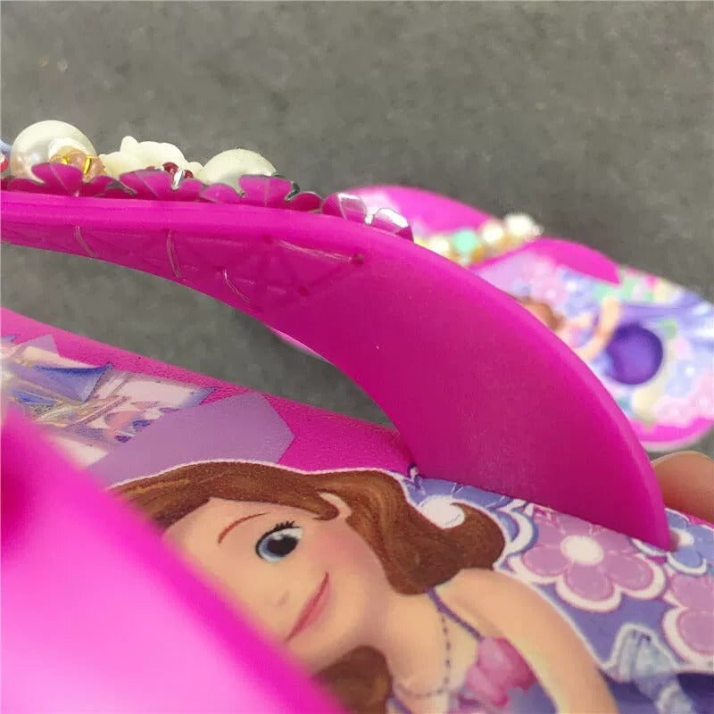 Princess Girls’ Summer Sandals with Pearls & Roses – Elegant Comfort