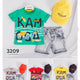3 pcs Summer Fun Essentials: Printed T-Shirt, Denim Shorts & Stylish Sun Hat