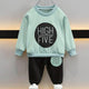 2 Pieces Adorable Toddler Letter Print Pullover & Black Pants Set for Boys and Girls