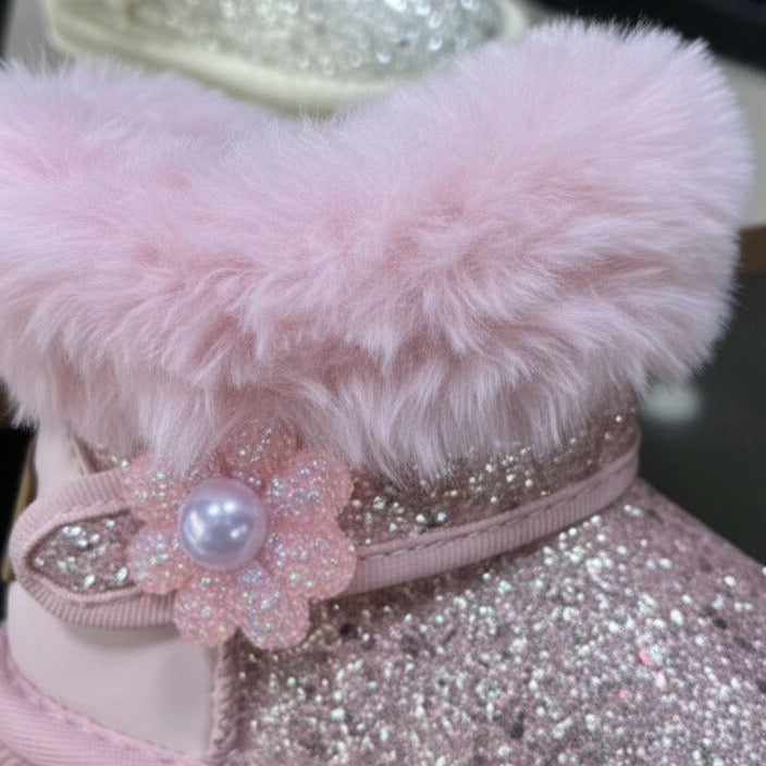 Girls' Glitter Faux-Fur Ankle Boots — Product image: 