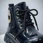 Girls' glossy lace-up ankle boots with chunky lug sole — Product image: 