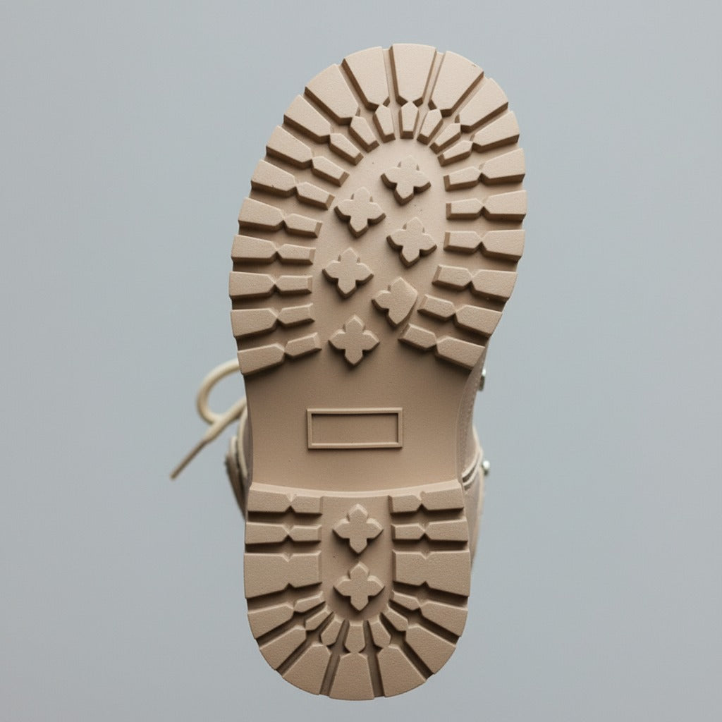 Girls' Lace‑Up Combat Boots with Lug Sole — Product image: 