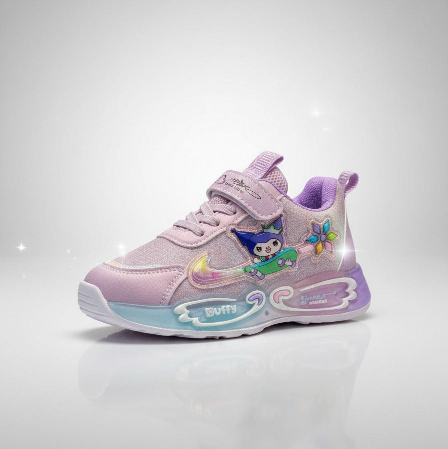 Glitter Pastel Cartoon Sneakers for Girls — Product image: 