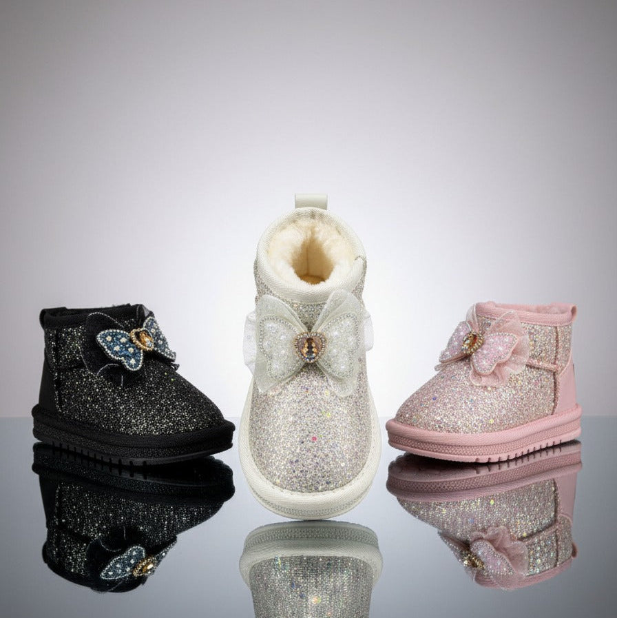 Girls' Glitter Bow Winter Ankle Boots — Product image: 