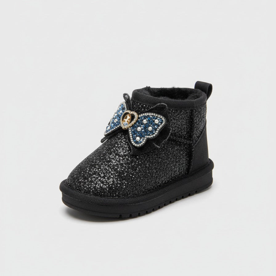 Girls' Glitter Bow Winter Ankle Boots — Product image: 