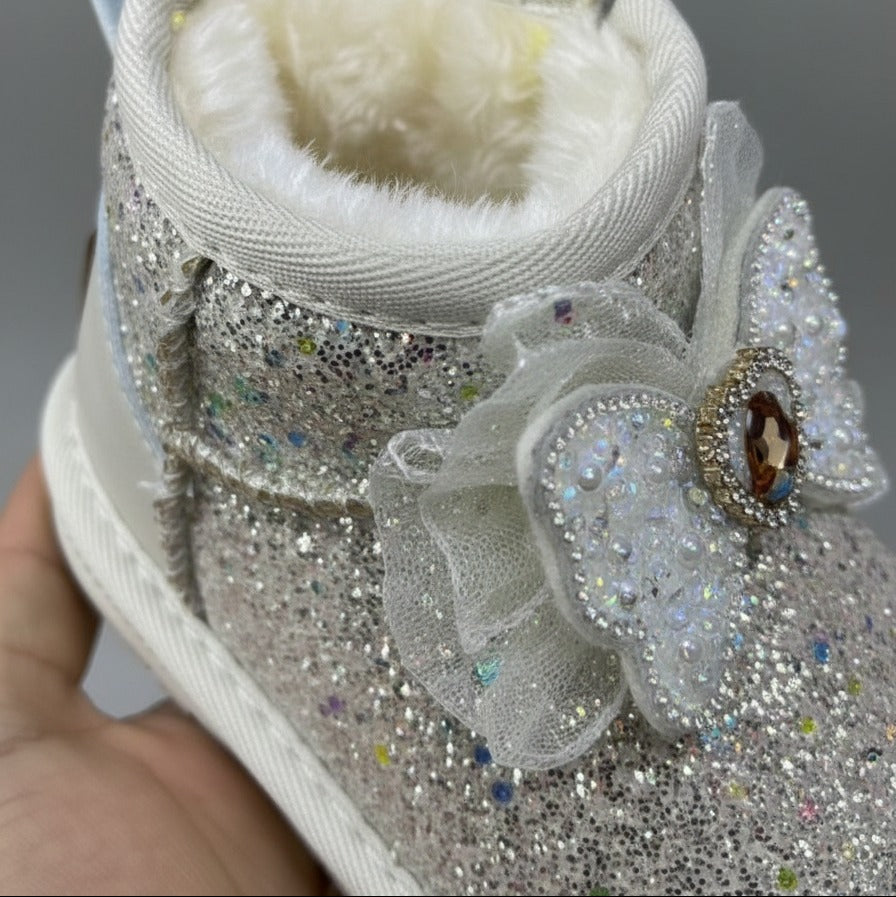 Girls' Glitter Bow Winter Ankle Boots — Product image: 