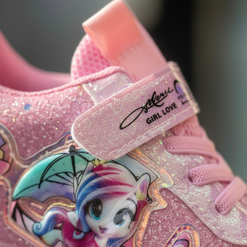 Girls glitter cartoon velcro sneakers — Product image: 