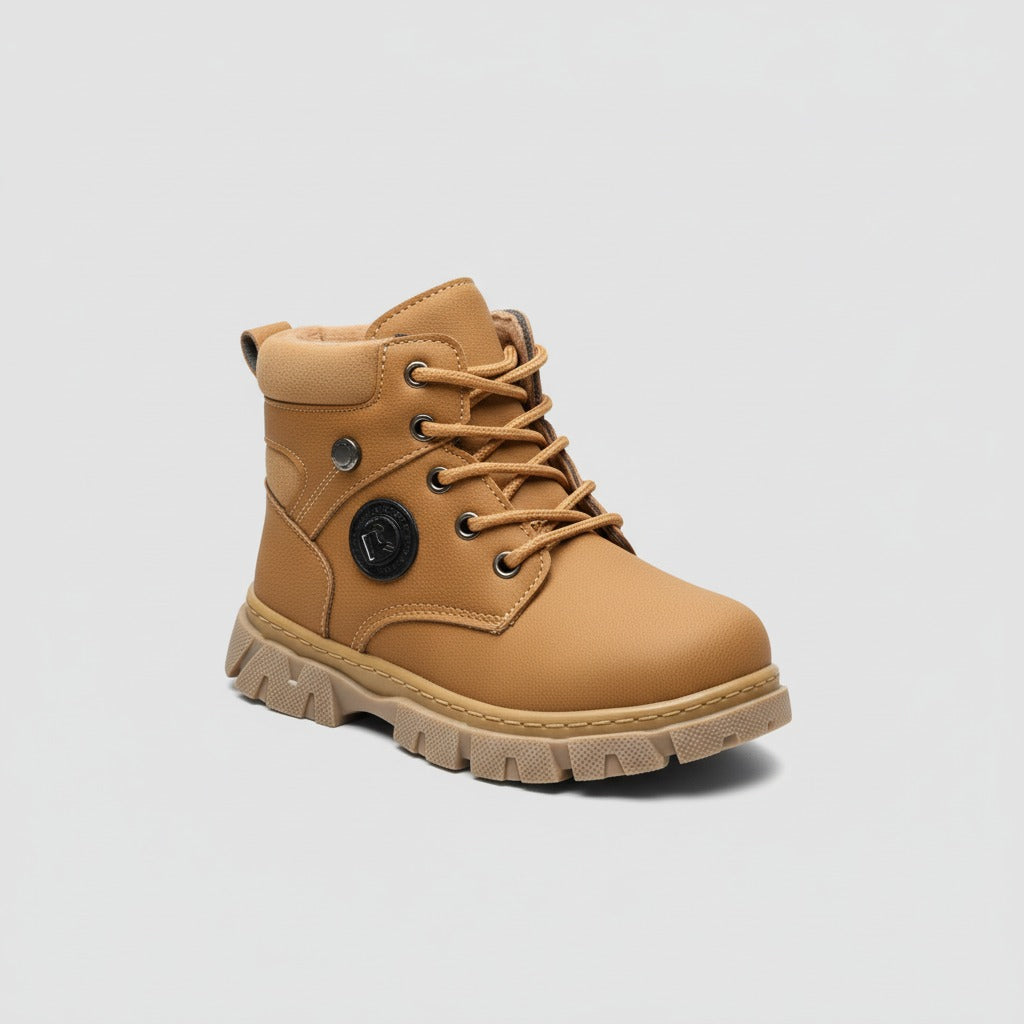 Girls' Plush-Lined Lace-Up Ankle Boots — Product image: 