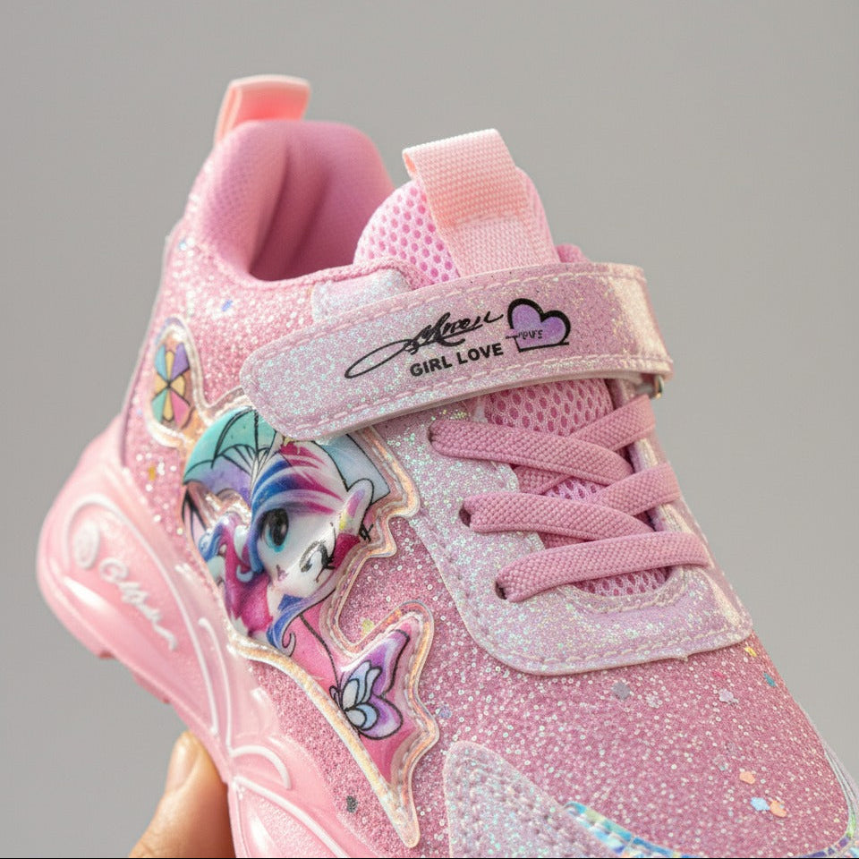Girls glitter cartoon velcro sneakers — Product image: 