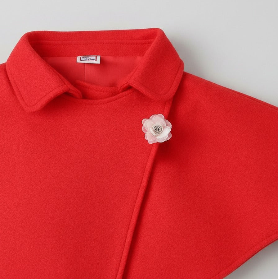 Girls Red A‑Line Dress with Matching Bolero — Product image: 