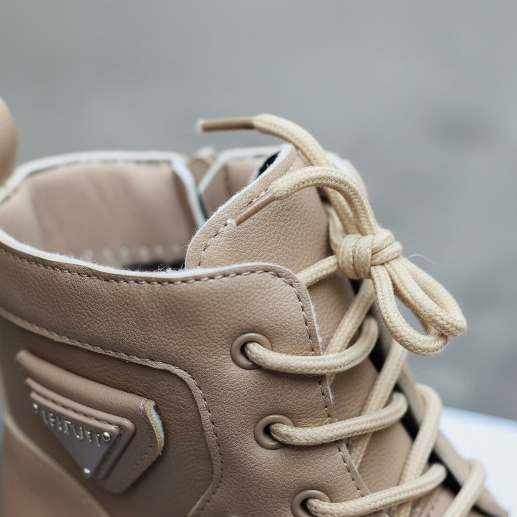 Girls' Lace‑Up Combat Boots with Lug Sole — Product image: 