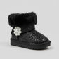 Girls' Glitter Faux-Fur Ankle Boots — Product image: 