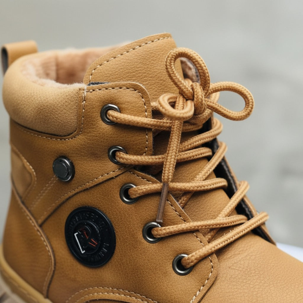 Girls' Plush-Lined Lace-Up Ankle Boots — Product image: 