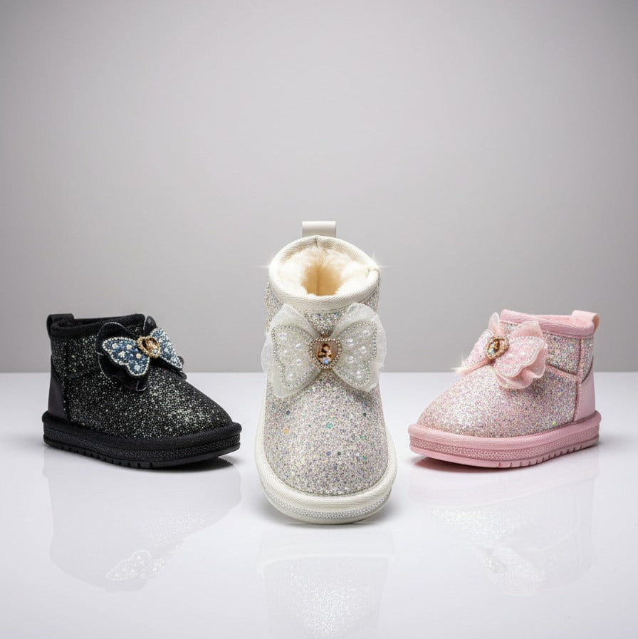Girls' Glitter Bow Winter Ankle Boots — Product image: 