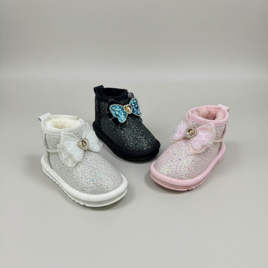Girls' Glitter Bow Winter Ankle Boots — Product image: 