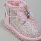 Girls' Glitter Bow Winter Ankle Boots — Product image: 