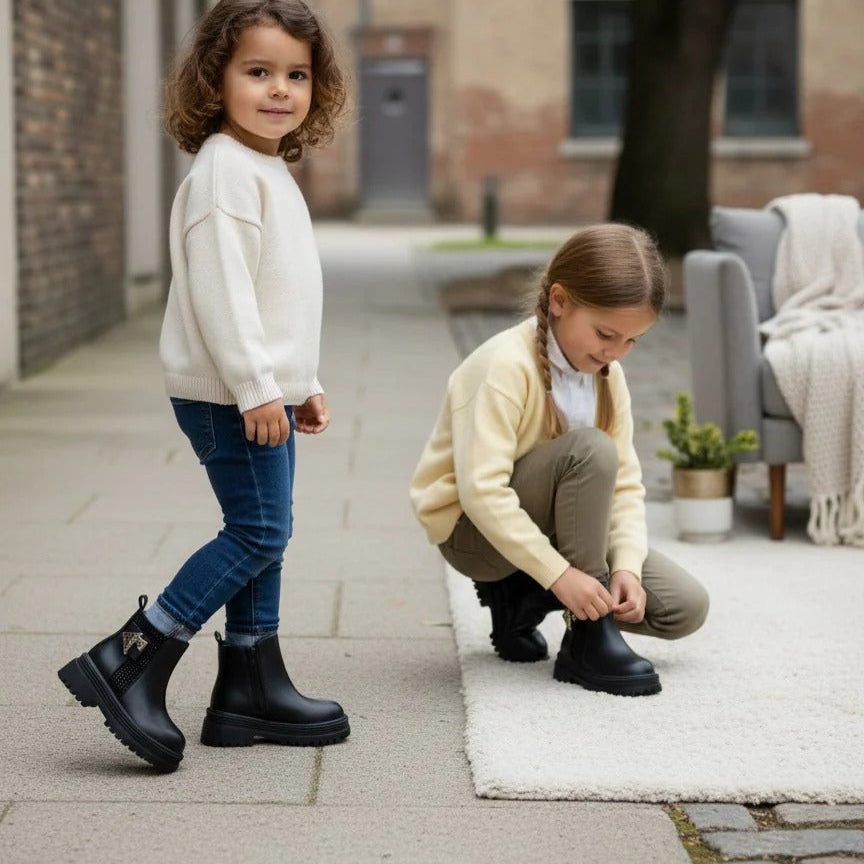 Bottes épaisses pour enfants – Design antidérapant avec fermeture éclair latérale