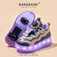 Kids' Light-Up Sneakers with Retractable Wheels - Fashionable Design with LED Light