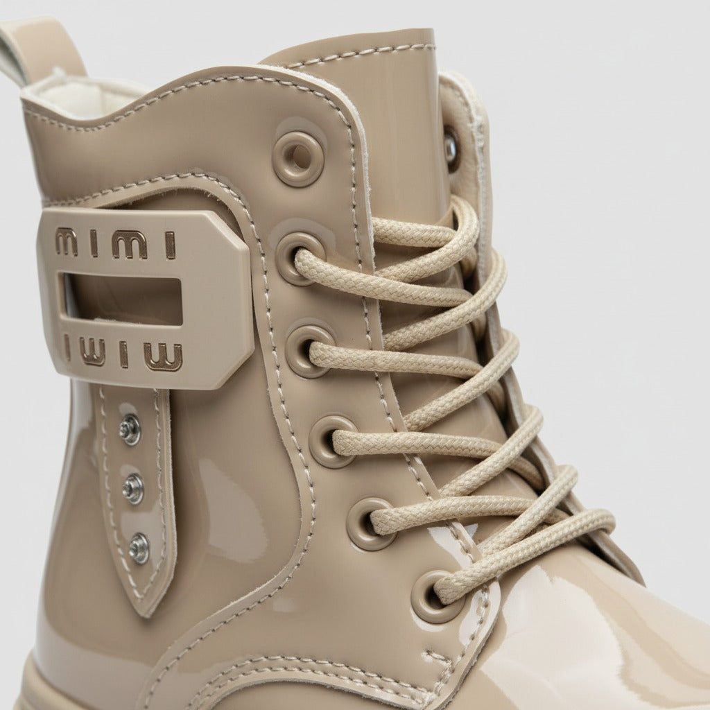 « Bottes vernies brillantes et élégantes pour filles, bottes d'hiver chaudes et confortables pour enfants »