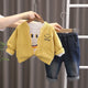 Stylish Toddler Boys' 3-Piece Outfit – Jacket, T-Shirt & Jeans Set