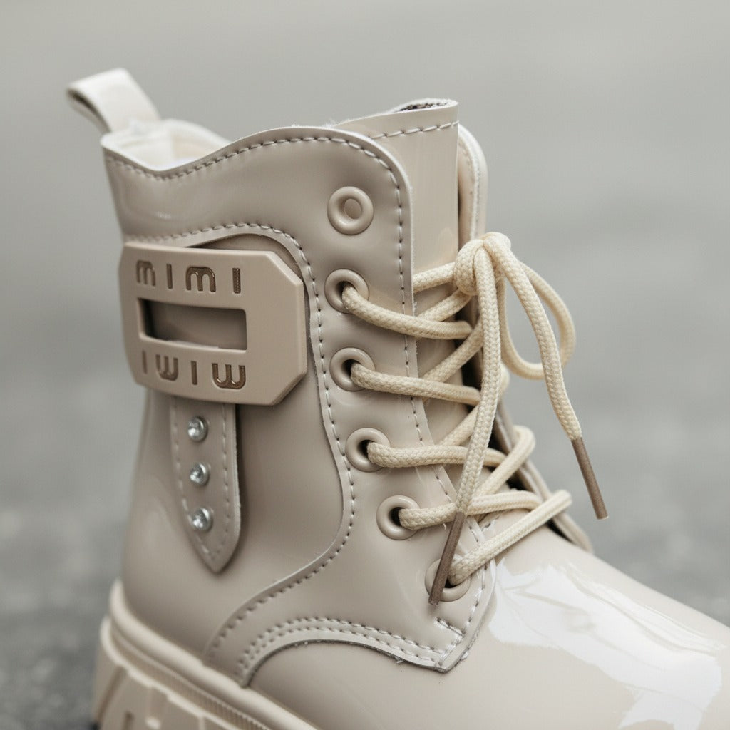 « Bottes vernies brillantes et élégantes pour filles, bottes d'hiver chaudes et confortables pour enfants »