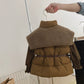 Tenue d'hiver élégante pour enfants : doudoune avec ceinture et pantalon en velours côtelé
